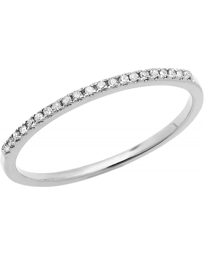 0.10 Carat (ctw) Round White Diamond Stackable Wedding Band for Her in 10K Gold 9.5 White Gold $73.56 Bracelets