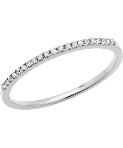 0.10 Carat (ctw) Round White Diamond Stackable Wedding Band for Her in 10K Gold 9.5 White Gold $73.56 Bracelets