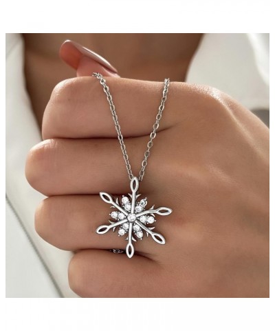 Snowflake Earrings for Women Girls Sparkling Crsytal Snow Flower Dangling Earrings Shining Christmas Snowflake Dangle Earring...