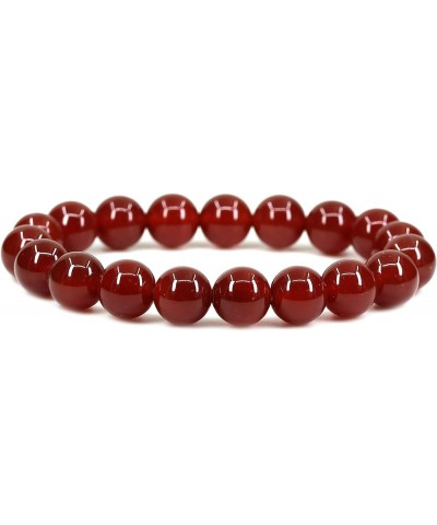 Natural Gemstone 10mm Round Beads Stretch Bracelet 7 Inch Red Agate $10.44 Bracelets