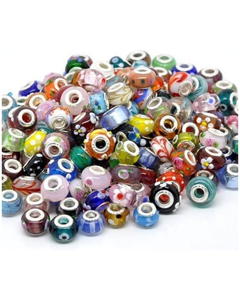 Pack of Ten (10) Assorted ful 100% Pure Murano Glass Bead Charms - Fits European Snake Chain Charm Bracelet $7.50 Bracelets