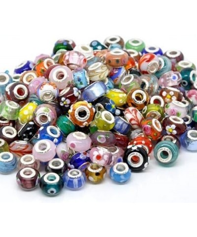 Pack of Ten (10) Assorted ful 100% Pure Murano Glass Bead Charms - Fits European Snake Chain Charm Bracelet $7.50 Bracelets