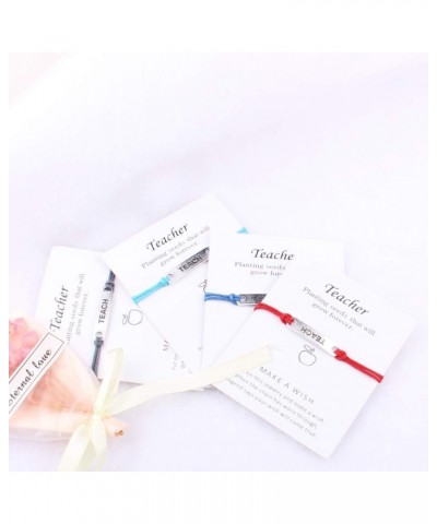 8 Pieces Teach Blessing Card Bracelets for Women Men Colorfu Greeting Bracelets Card Teacher Blessing Bangles Teacher's Day G...