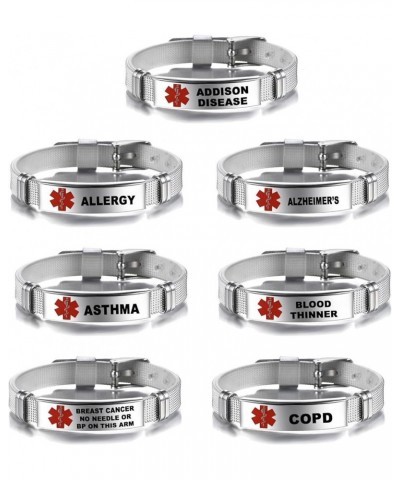 Emergency Medical Bracelets Lasers Engraved Adjustable Wristband Medical Alert IDs Bracelet Jewelry for Men Women Type 1 Diab...