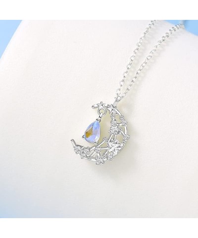 Moon and Star Necklace for Women, Girlsfriend Gift 925 Sterling Silver Star Moon Women's Pendant Jewelry for Women Girl Teen ...