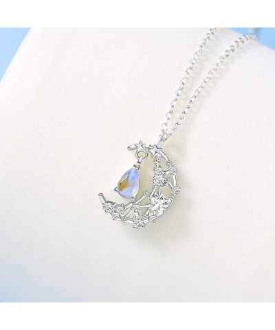 Moon and Star Necklace for Women, Girlsfriend Gift 925 Sterling Silver Star Moon Women's Pendant Jewelry for Women Girl Teen ...