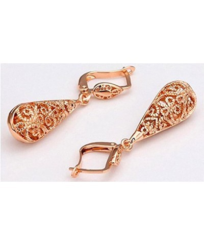 Rose Gold Filigree Teardrop Leverback Earrings rose 002 $9.34 Earrings