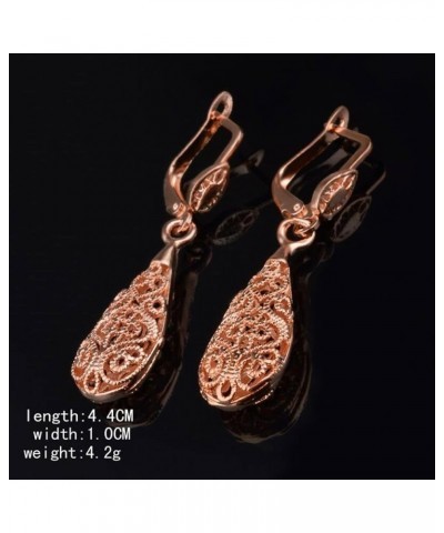 Rose Gold Filigree Teardrop Leverback Earrings rose 002 $9.34 Earrings