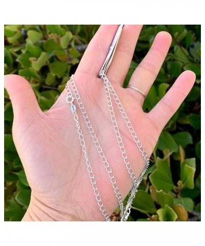 1pc Authentic Sterling Silver 2.5mm 3.4mm Twisted Curb Cable Chain Necklace Tarnish Resistant Hypoallergenic Nickel Free Wome...