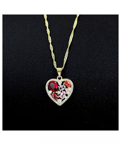 Fashion Cubic Zirconia Crystal Heart Pendant Necklace Wedding Gold Plated Y1075 A $6.00 Necklaces