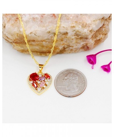 Fashion Cubic Zirconia Crystal Heart Pendant Necklace Wedding Gold Plated Y1075 A $6.00 Necklaces