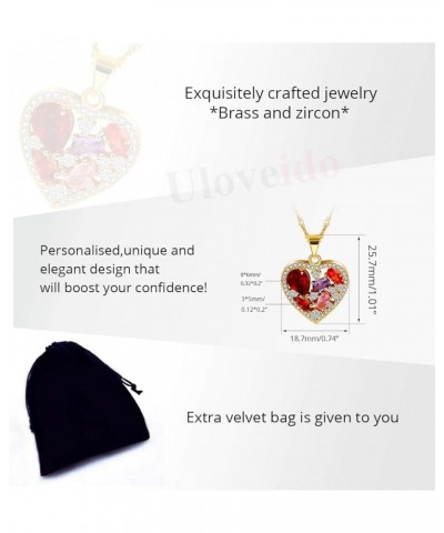 Fashion Cubic Zirconia Crystal Heart Pendant Necklace Wedding Gold Plated Y1075 A $6.00 Necklaces