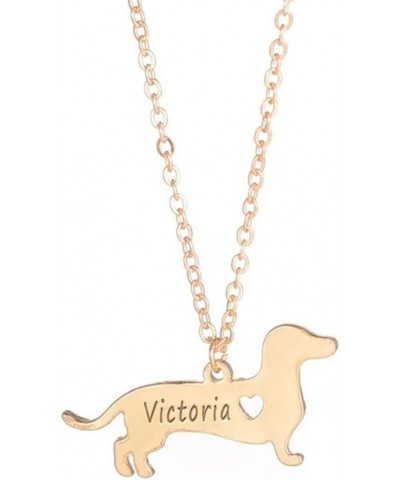 Personalized 925 Sterling Silver Dachshund Name Necklace Pet Lovers Custom Dog Memorial Jewelry Christmas Gifts Gold $23.72 N...